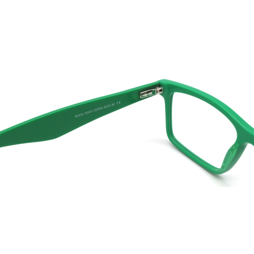 Green eyeglasses on a white background