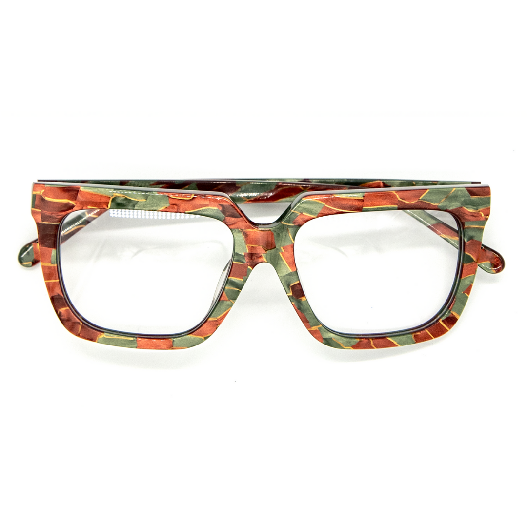 Front view of the luxurious Josephine optical frames for adults, showcasing their rich and elegant details.