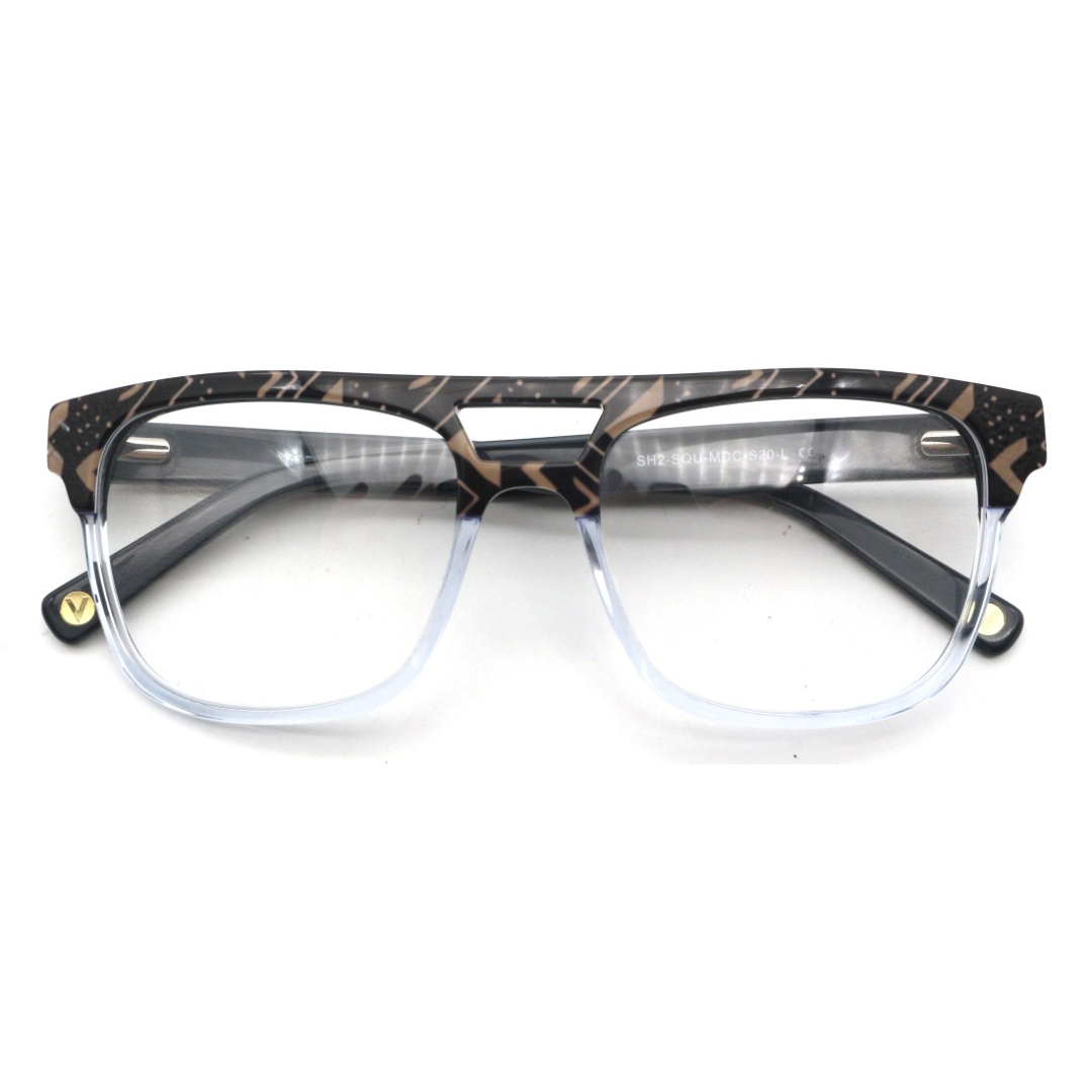 Front view of the unique Sahara Addax optical frames for adults, showcasing their natural-inspired design.