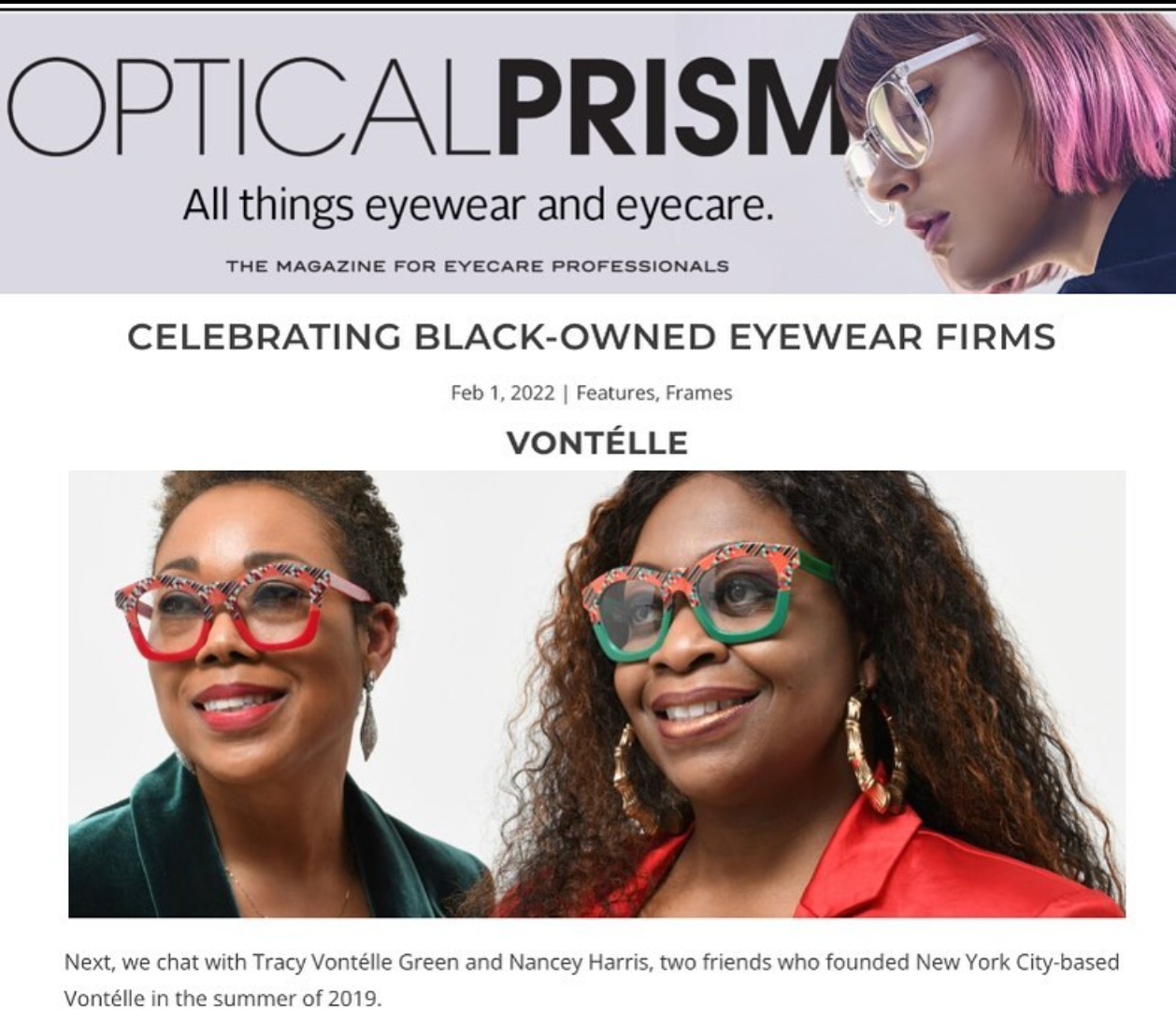 CELEBRATING BLACK-OWNED EYEWEAR FIRMS