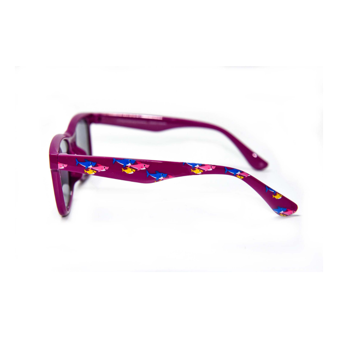 Side view of the adorable pink Baby Shark sunglasses, a perfect blend of style and protection for children.