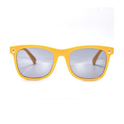 Bright yellow Baby Shark sunglasses for kids, offering cheerful style and sun protection.