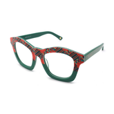 ISO view of the elegant green Kente optical frames for adults, showcasing their distinctive cultural influence.