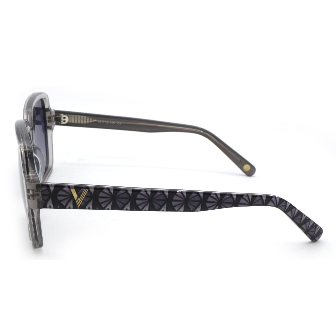 Side view of the striking Pharaoh frames with an Aztec pattern for adults, highlighting their intricate design.