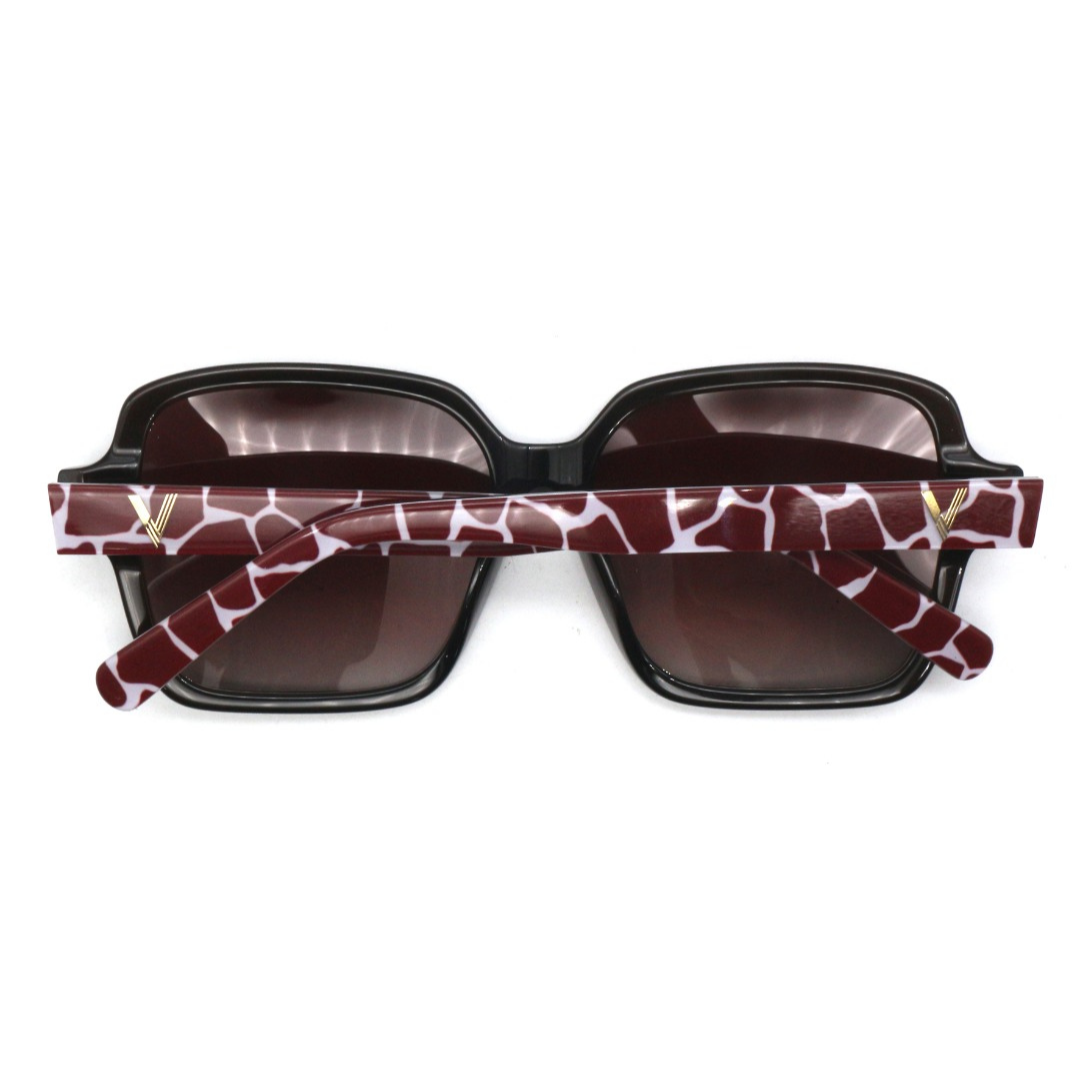 Back view of the distinctive Pharaoh frames with a giraffe pattern for adults, showcasing their exotic design.