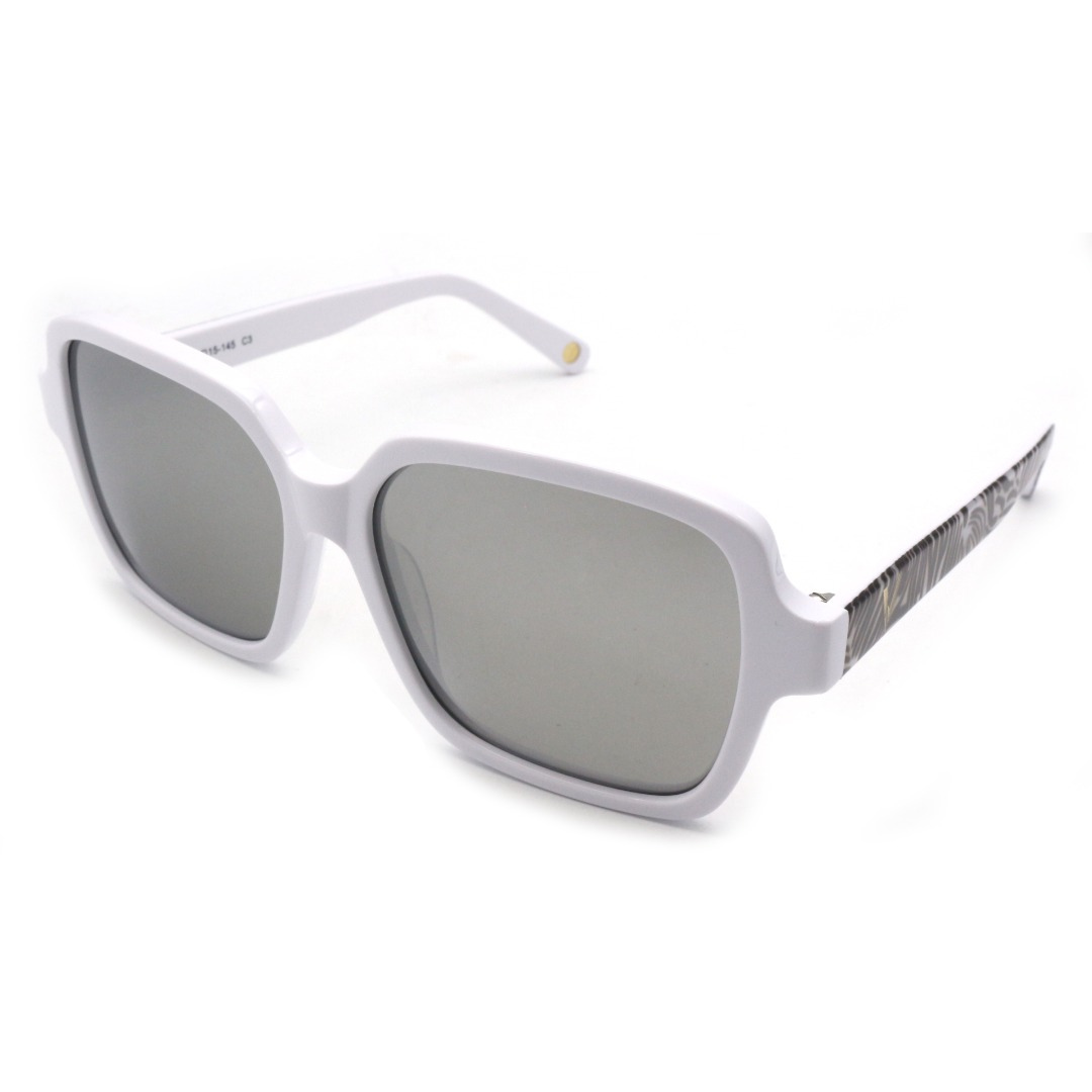 ISO view of the bold Pharaoh frames with a zebra pattern for adults, showcasing their sleek and graphic design.