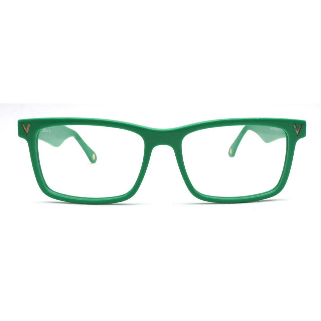 Contemporary green rectangular optical frames from the Rands collection for adults, offering a modern and sharp look.