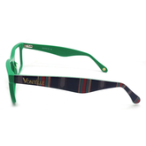Front view of the contemporary green rectangular Rands optical frames for adults, perfect for a sleek and professional image.