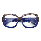 Front view of the majestic Sienna Peacock optical frames for adults, highlighting their intricate and regal details.
