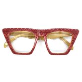 Front view of the striking Star Giza pyramid optical frames for adults, showcasing their innovative geometric design.